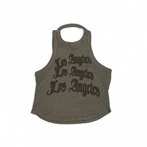 Fashion Nova Grey Los Angeles Graphic Racerback Tank